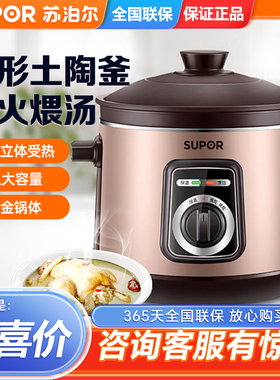 SUPOR/苏泊尔 DG30YK11电炖锅电炖盅3L煲粥煮饭紫陶瓷内胆电砂锅