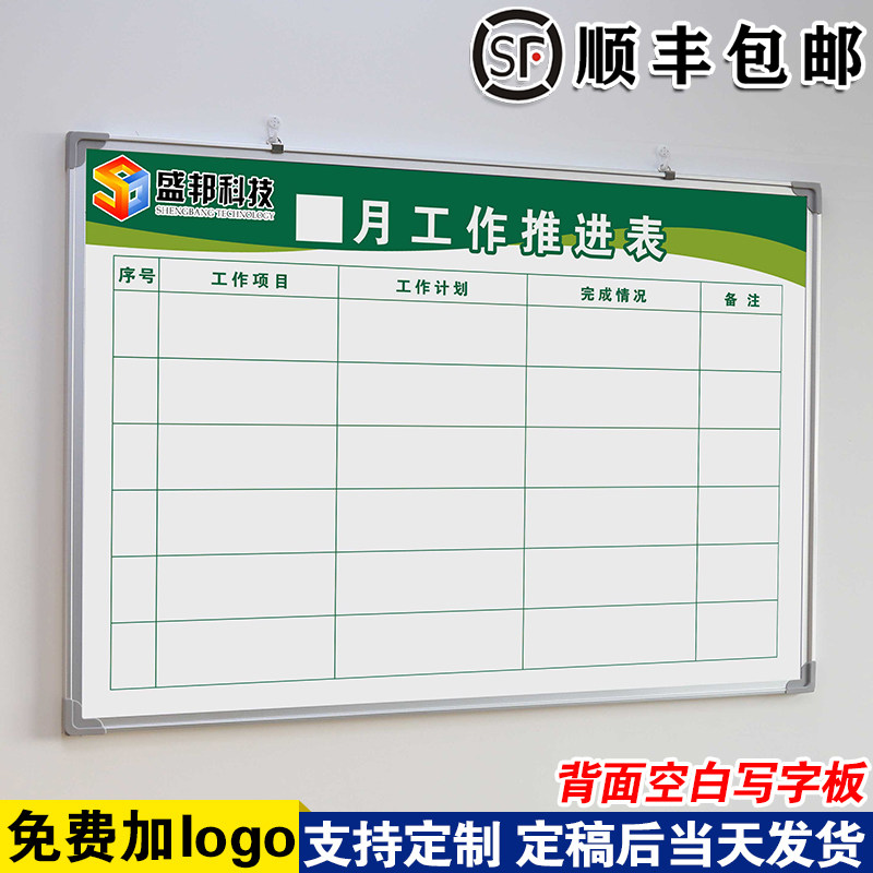 【月工作推进表】白板定制内容