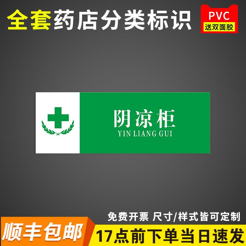 阴凉柜药房药店分类分区标识牌全套标签区域牌门诊医院诊所大药房药品