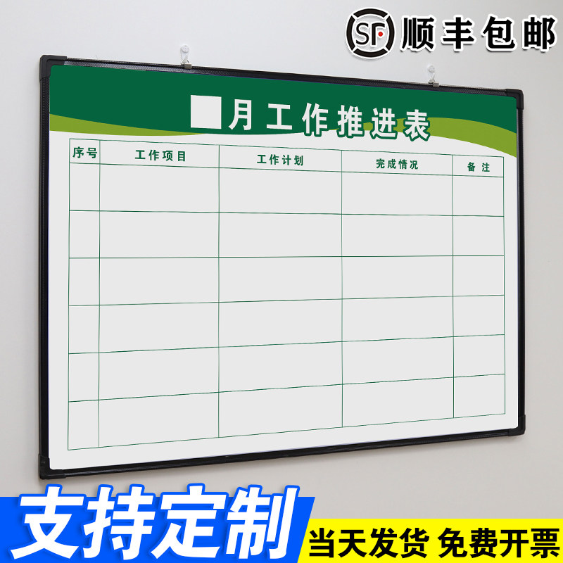 【月工作推进表】黑框白板写字板
