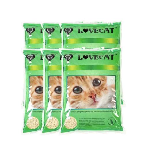 爱宠爱猫love爱宠cat原味绿茶豆腐砂猫砂猫沙6升 冲马桶除臭结团