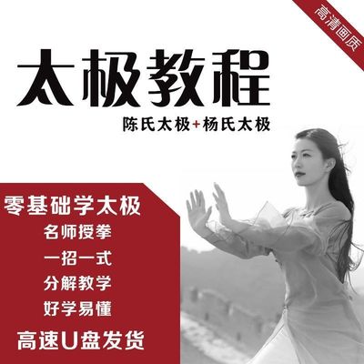 太极拳教程高清视频U盘零基础八段锦吴阿敏陈氏杨氏分解二十四试