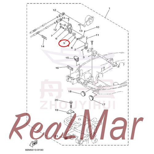 衬套 舷外机雅马哈百胜海的航凯翟墨 15马力 90387-06M29