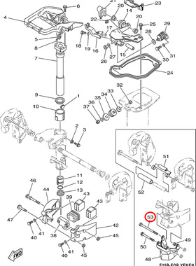 53)翟墨雅马哈舷外机船外挂机橡皮艇冲锋舟97095-08110