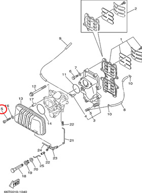 15)翟墨雅马哈舷外机船外挂机橡皮艇十字开槽盘头螺钉97885-06040