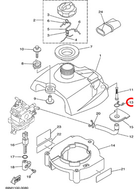 13)翟墨雅马哈舷外机船外挂机橡皮艇冲锋舟卡箍90467-13M13