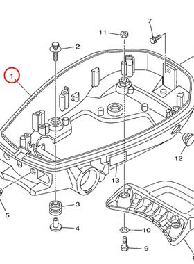 1)翟墨雅马哈舷外机船外挂机橡皮艇冲锋舟底座6BX-G2711-00-40
