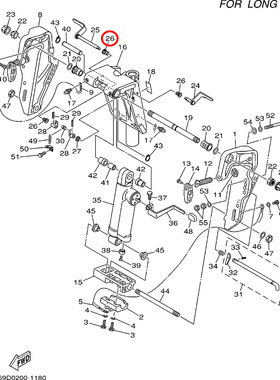 26)翟墨雅马哈舷外机船外橡皮艇冲锋舟右止动手柄衬套90386-10M16