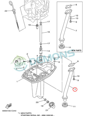 )翟墨雅马哈舷外机船外挂机橡皮艇冲锋舟排气管6D4-41131-00-94