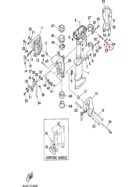 51)3匹5匹6匹转向锁紧手柄翟墨雅马哈舷外船外挂桨机6L5-42561-00