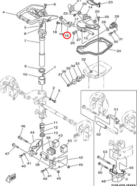 16)2冲30匹托架翟墨雅马哈舷外船外挂桨机648-44519-00-94