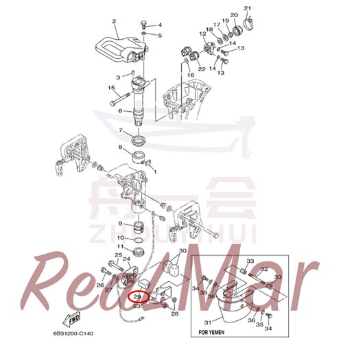 前减震块 舷外机雅马哈百胜海的航凯翟墨 18/20马力 682-44557-00