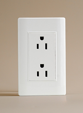 南美118B PC面板美式扁六孔墙壁插座16A 110-250V