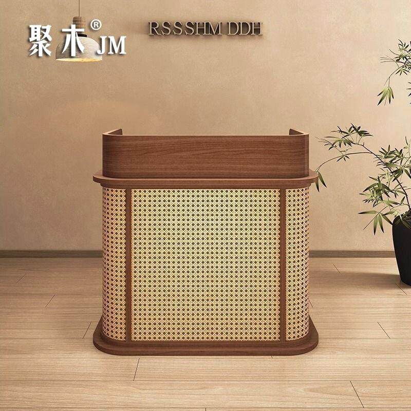 侘寂风女装店服装店收银台小型店铺柜台民宿餐饮店接待台吧台定制