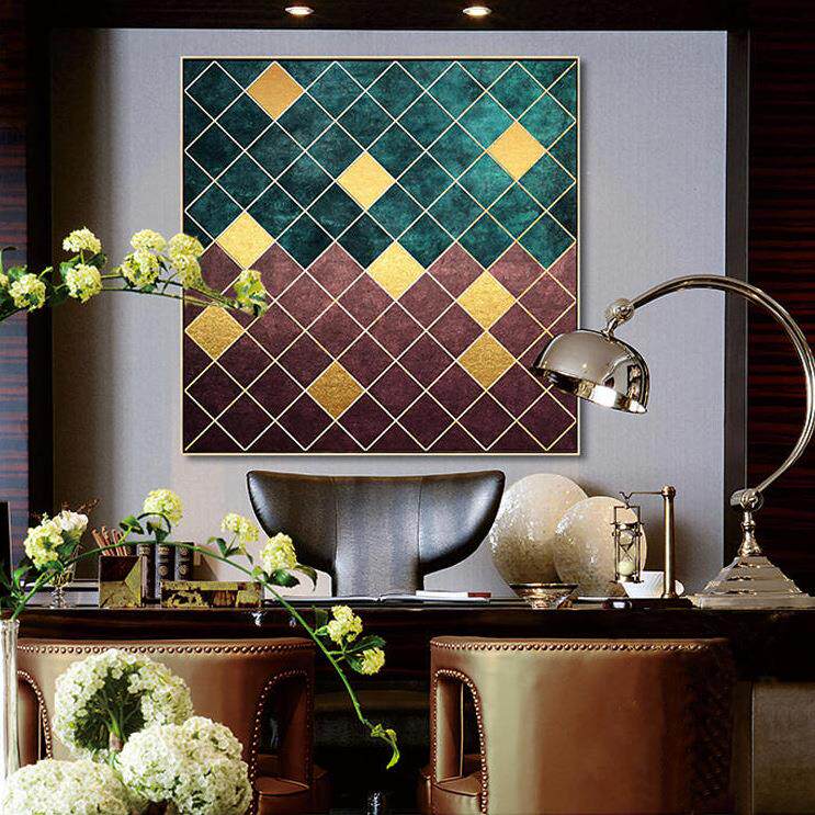 抽象几何装饰画现代简约样板房壁画北欧风格酒店挂画创意画