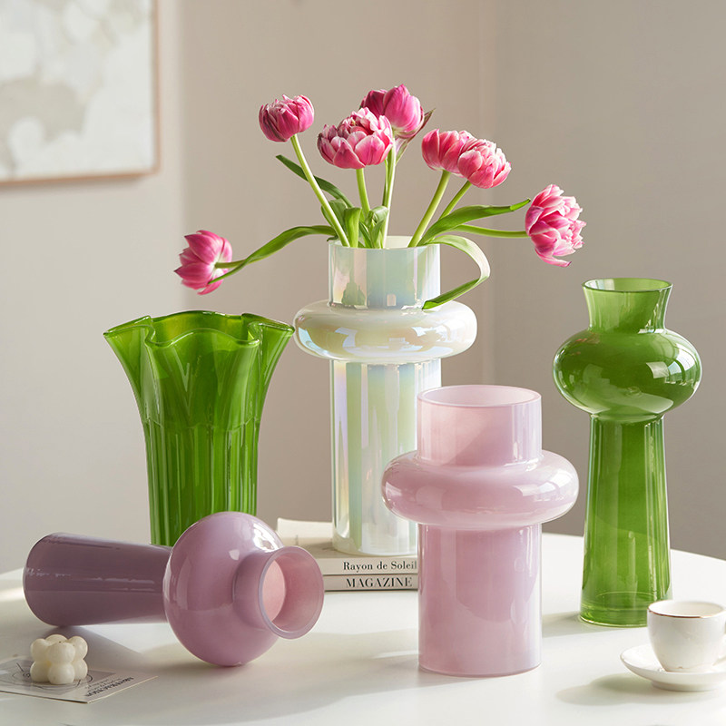 法式中古高级感花瓶玻璃水养鲜花插花客厅餐桌茶几电视柜玄关摆件,鲜花速递/花卉仿真/绿植园艺,花瓶,淘宝优惠券,粉丝福利购,淘宝优惠卷