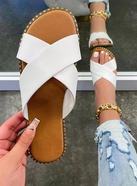 Woman Sandals Ladies Flat Shoes Denim Fashion Open Toe