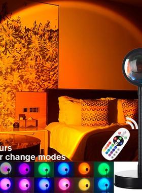 16 Colors Sunset Lamp Led Projector Night Light Living Room