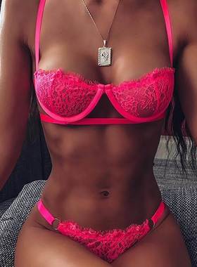 2-Piece Lace Bra Set 14 Colors Women Floral Transparent Bra