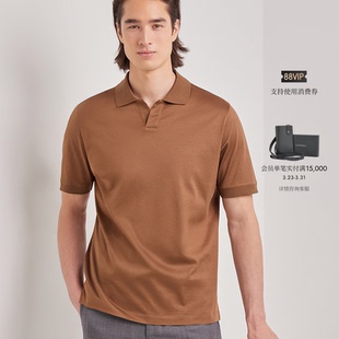 短袖 CANALI康纳利棉桑蚕丝混纺针织细节男士 Polo衫 26春夏新品