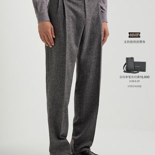 型长裤 CANALI康纳利灰色和白色羊毛混纺男士 休闲版