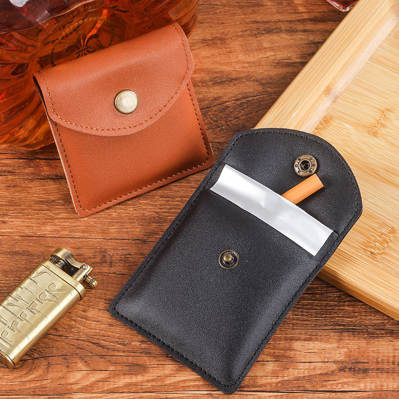 新款皮革户外环保便携烟灰包随身烟灰缸创意个性密封烟灰收纳盒