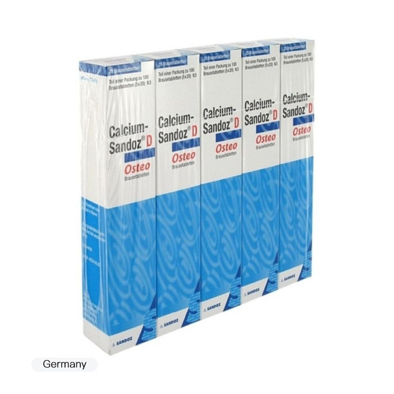 calcium sandoz d osteo 补钙补充维生素d泡腾片 100片/盒【海外