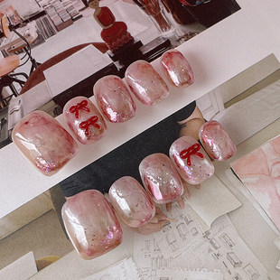 去山野中NAIL手工甲片小红书小众ins在逃公主极光夏日晕染穿戴甲