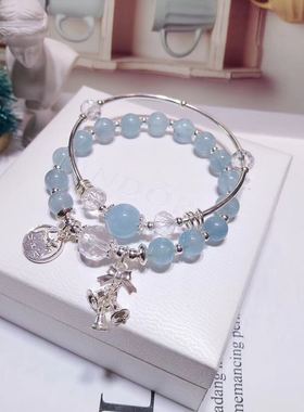 铃铛吊坠水晶礼物饰品天然海蓝宝