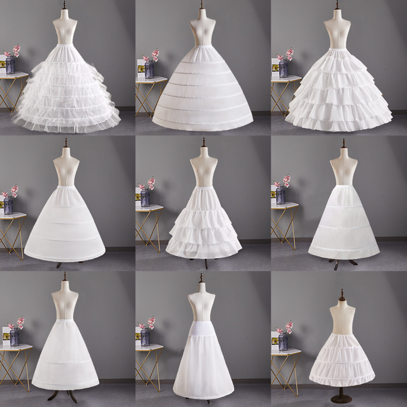 新款加蓬可调节婚纱衬裙