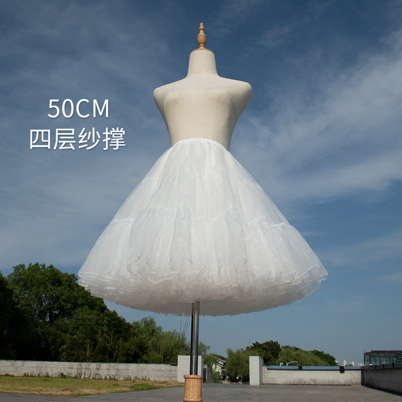 裙撑lolita四层无骨软纱日常蓬蓬内搭衬裙cos可外穿裙撑