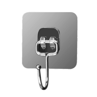 不锈钢透明挂钩强力粘贴无痕壁挂承重浴室厨房免打孔粘钩卡扣子母