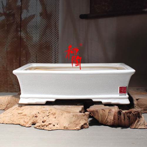 陶瓷花盆大口径长方马槽盆盆景盆