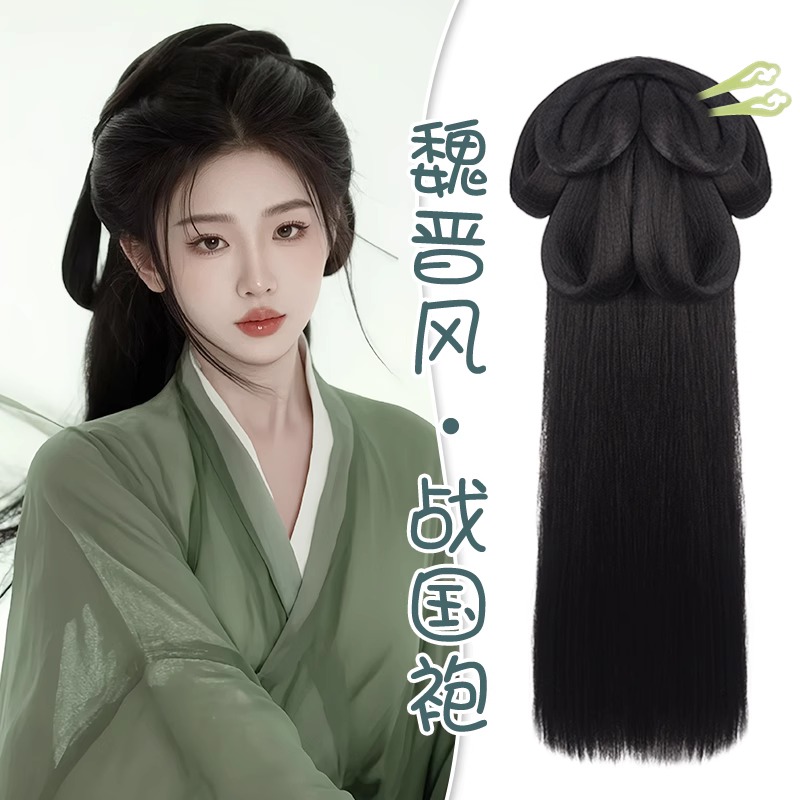 战国袍古风汉服假发一体式