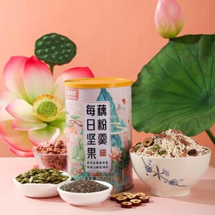 美粥食客每日坚果藕粉羹红枣坚果奇亚籽藕粉方便食品冲调类罐装