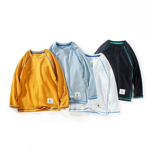 Весенний хлопковый детский лонгслив для мальчиков, осенняя белая футболка, 2022, подходит для подростков, детская одежда