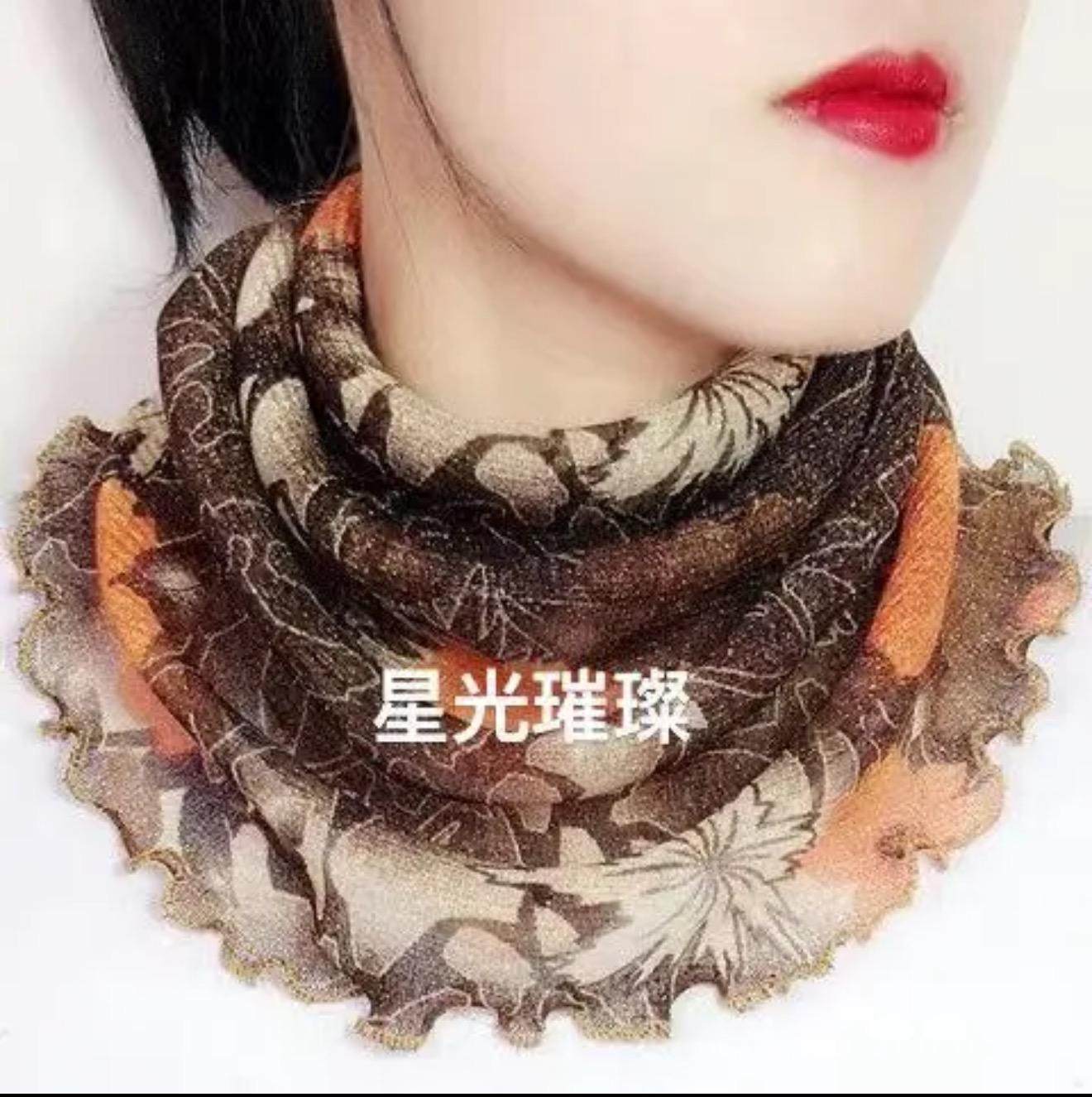 【网红爆款】时尚百变多功能金丝挂耳围脖护颈套头女士丝巾