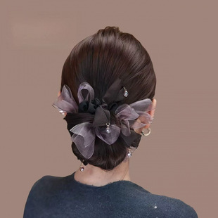 简约蝴蝶结大肠发圈女新款蓬松织带扎发头绳精致显发量头饰