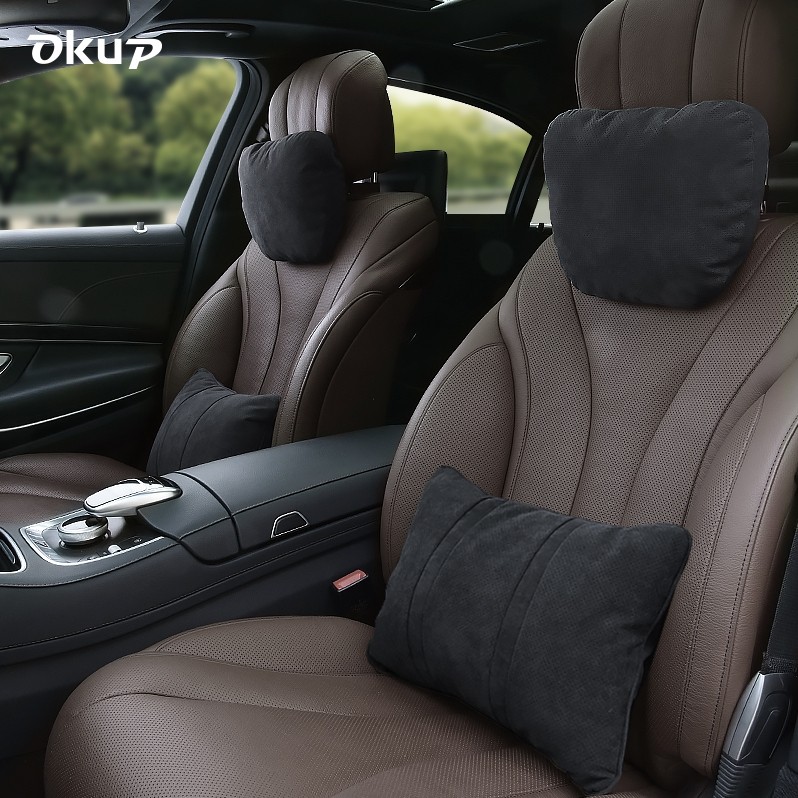 车载腰靠舒适靠垫汽车座椅腰枕翻毛皮坐垫高档抱枕车用腰垫护腰枕