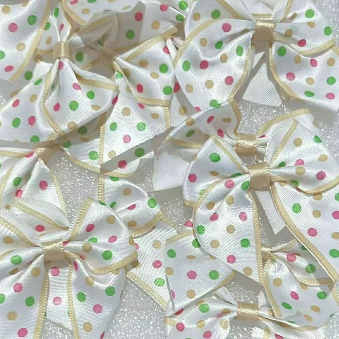 10个价宽5.5厘米黄色波点蝴蝶结配件可爱手工DIY装饰材料服装辅料