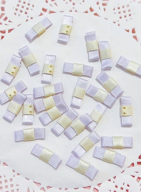 10个价宽2厘米紫色双色小蝴蝶结配件可爱手工DIY装饰材料服装辅料