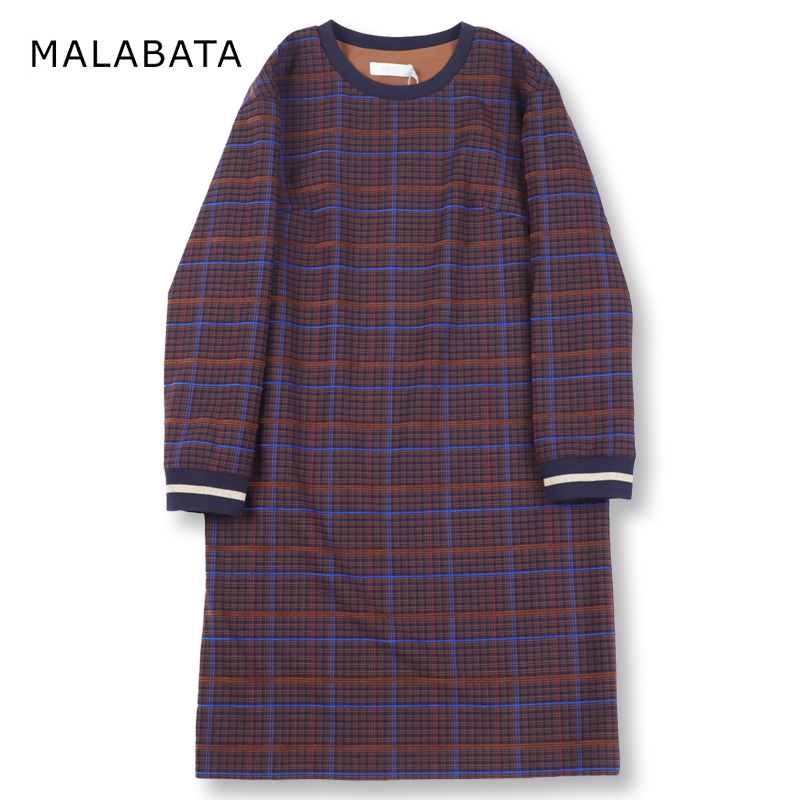 MALABATA秋季新款连衣裙女格子长袖过膝SU244L023501