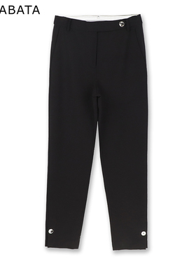 MALABATA秋季新款百搭高腰显瘦女裤休闲裤HY244K664D83