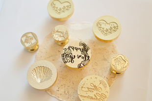 南初文创 包邮原创火漆圣诞新年印章浮雕贝壳雪屋请柬礼物盖戳