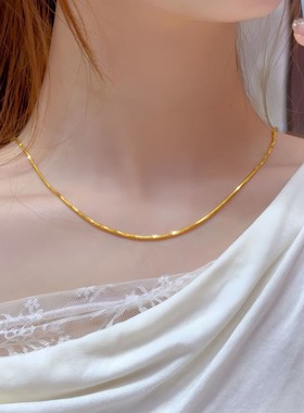 40-45-50cm黄金蛇骨链 亮泽持久不掉色沙金独特设计黄金蛇骨链