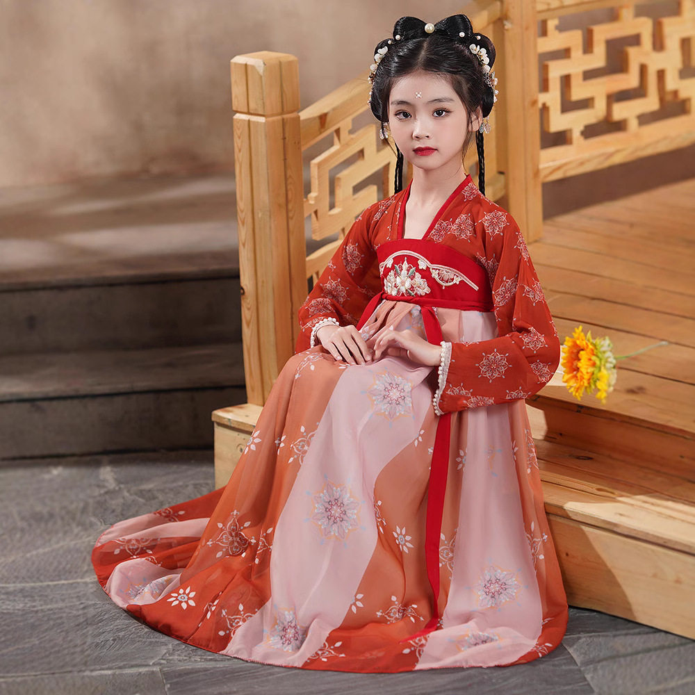 女童汉服夏款古风连衣裙