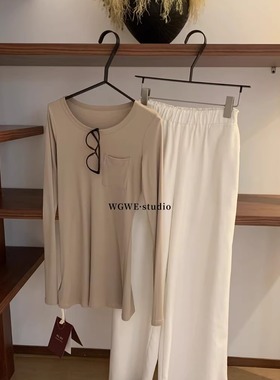 法式长袖T恤女内搭修身显瘦气质绝美巨好看的打底衫早秋chic上衣