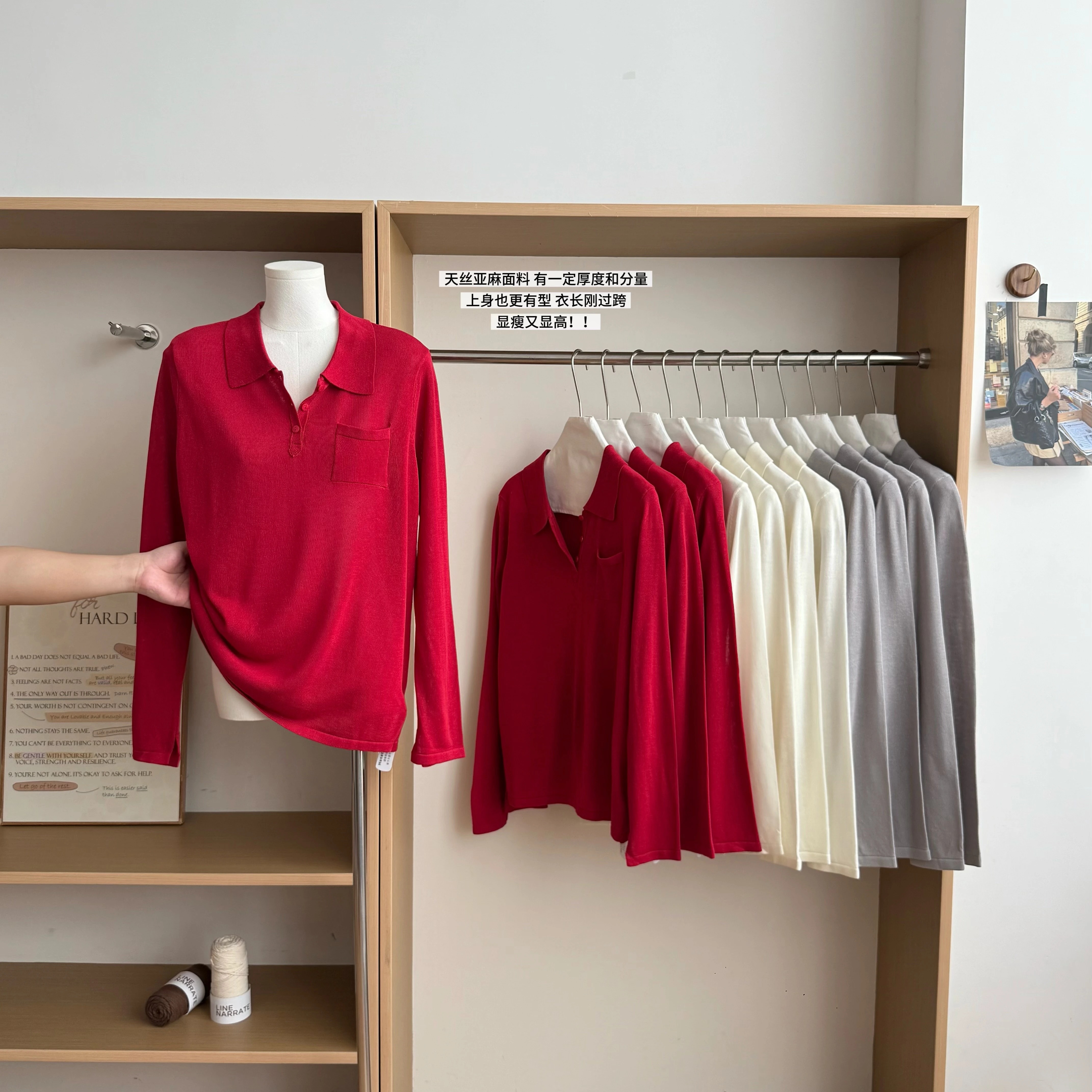 正肩M*iu系纽扣v领老钱针织衫