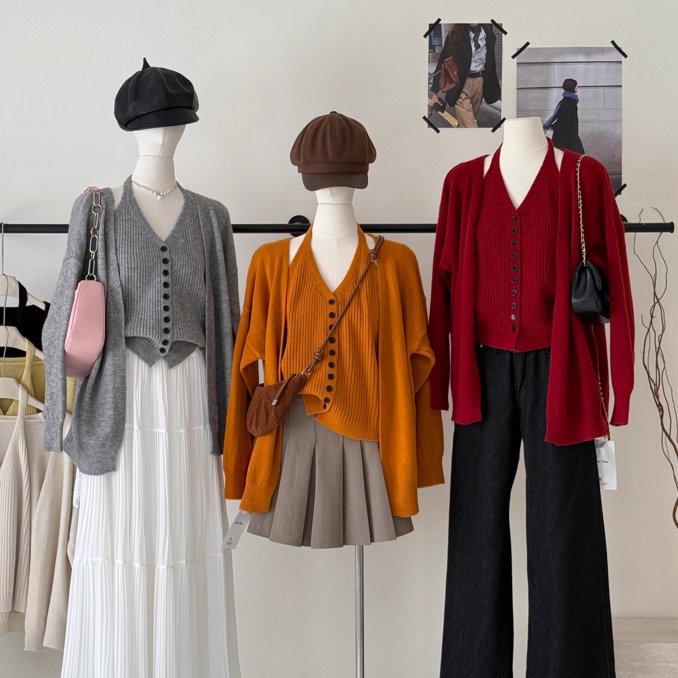 慵懒风宽松毛衣外套厚款女两件套