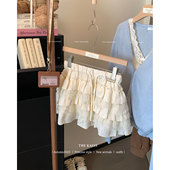 裙装 芭蕾风蕾丝拼接蛋糕裙女2026春夏新款 防走光短裙a字半身裙裤